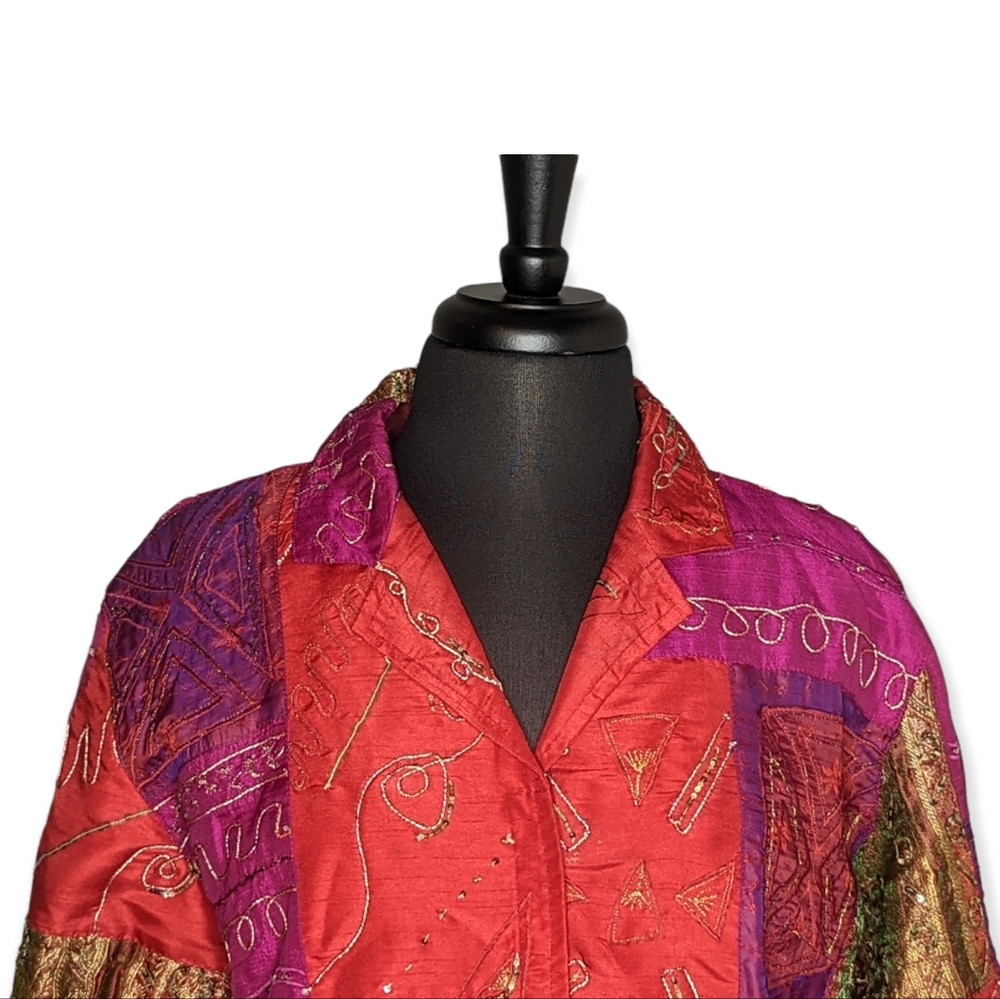 Chico's Patchwork Sequined Embroidered Art-To-Wea… - image 7